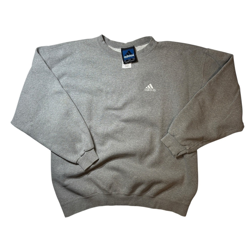 Vintage Adidas Crewneck Sweatshirt Logo Mens Size Large Gray